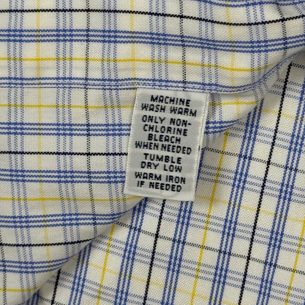 Ralph Lauren Mens Plaid Button Down Shirt Blue Yellow Classic‎ Fit 17 32/33 - Picture 7 of 10
